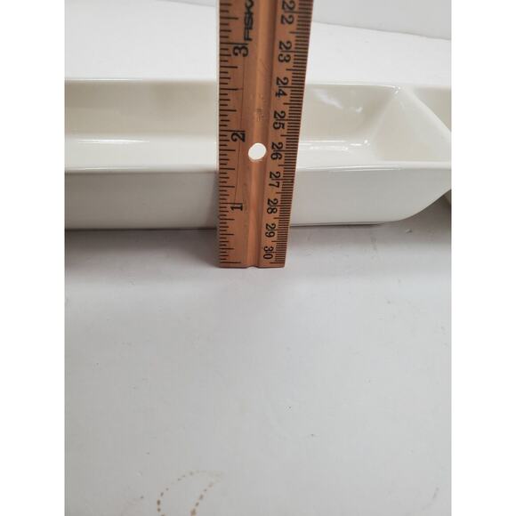 Rae Dunn By Magenta WRITE Pen Holder 2 Compartment Tray White Ivory Artisan - Picture 5 of 5